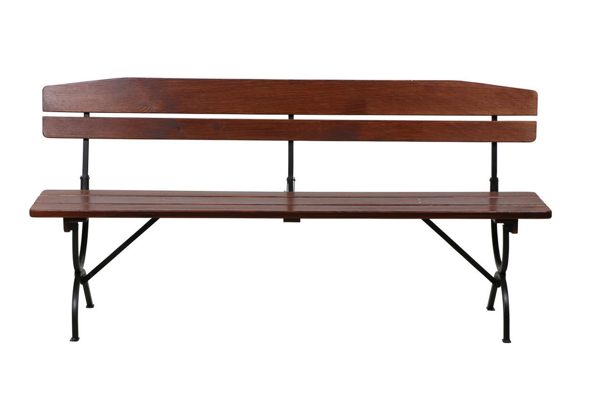 BIERTISCHGARNITUR 3-teilig  - Dunkelbraun, MODERN, Holz/Metall (60/60/180cm) - Gardenson