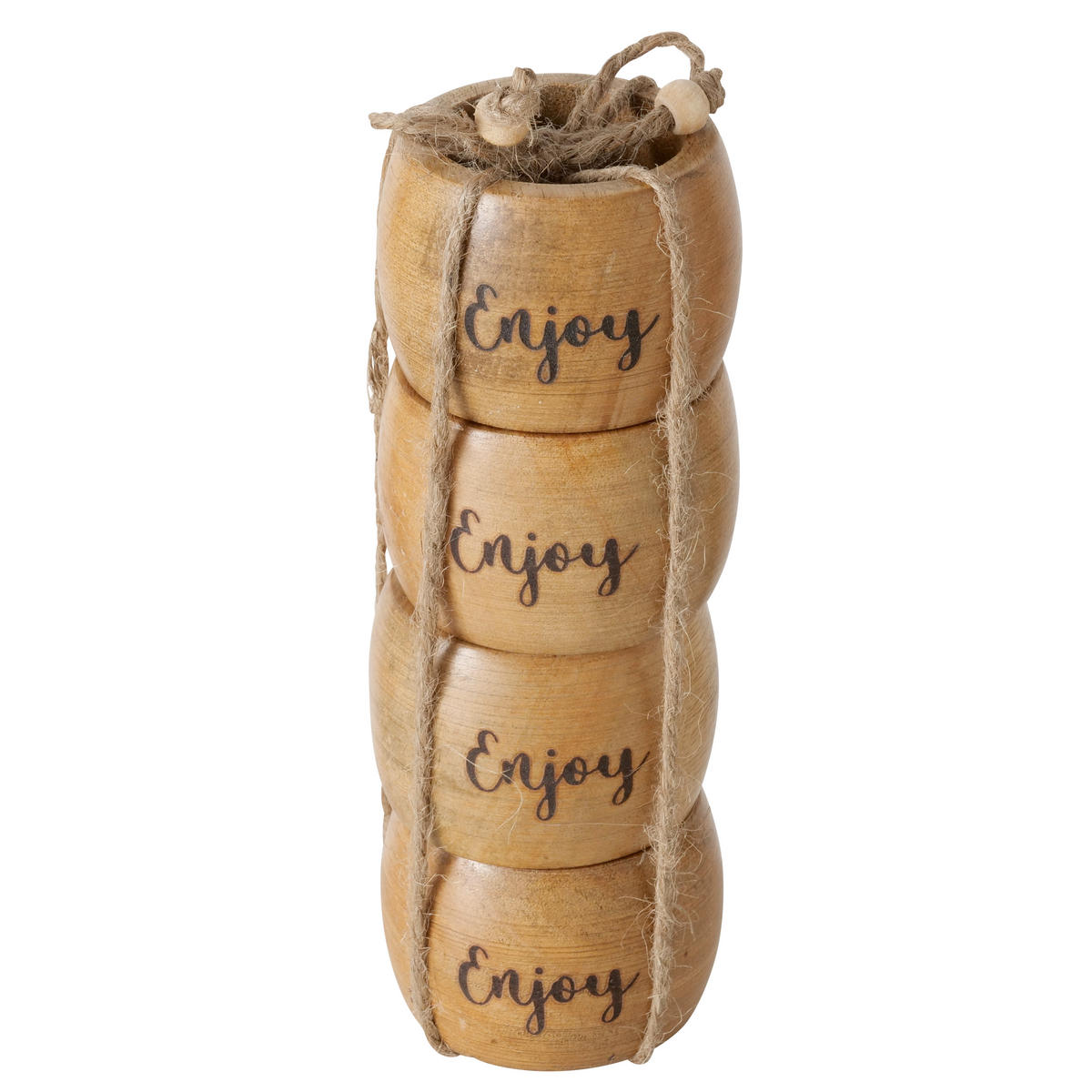 SZALVÉTAGYŰRŰSZETT - natúr színű, Design, fa (6/6/4,5cm)