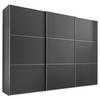 SCHWEBETÜRENSCHRANK in Anthrazit  - Anthrazit/Alufarben, Holzwerkstoff/Metall (249/222/68cm) - Moderano