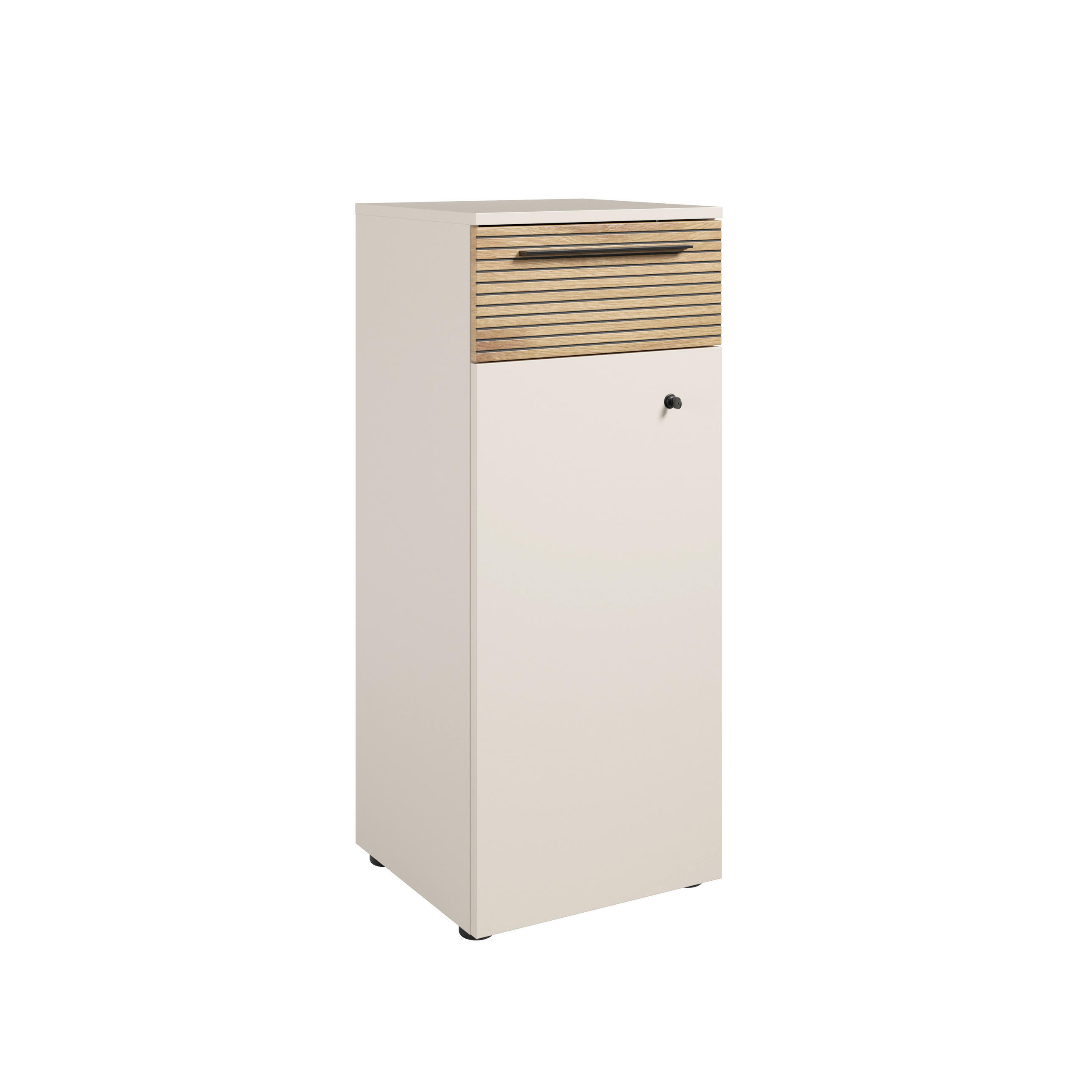 AKTENSCHRANK Schwarz, Eichefarben, Kaschmir  - Kaschmir/Eichefarben, MODERN, Holzwerkstoff (45/110/43cm) - Novel