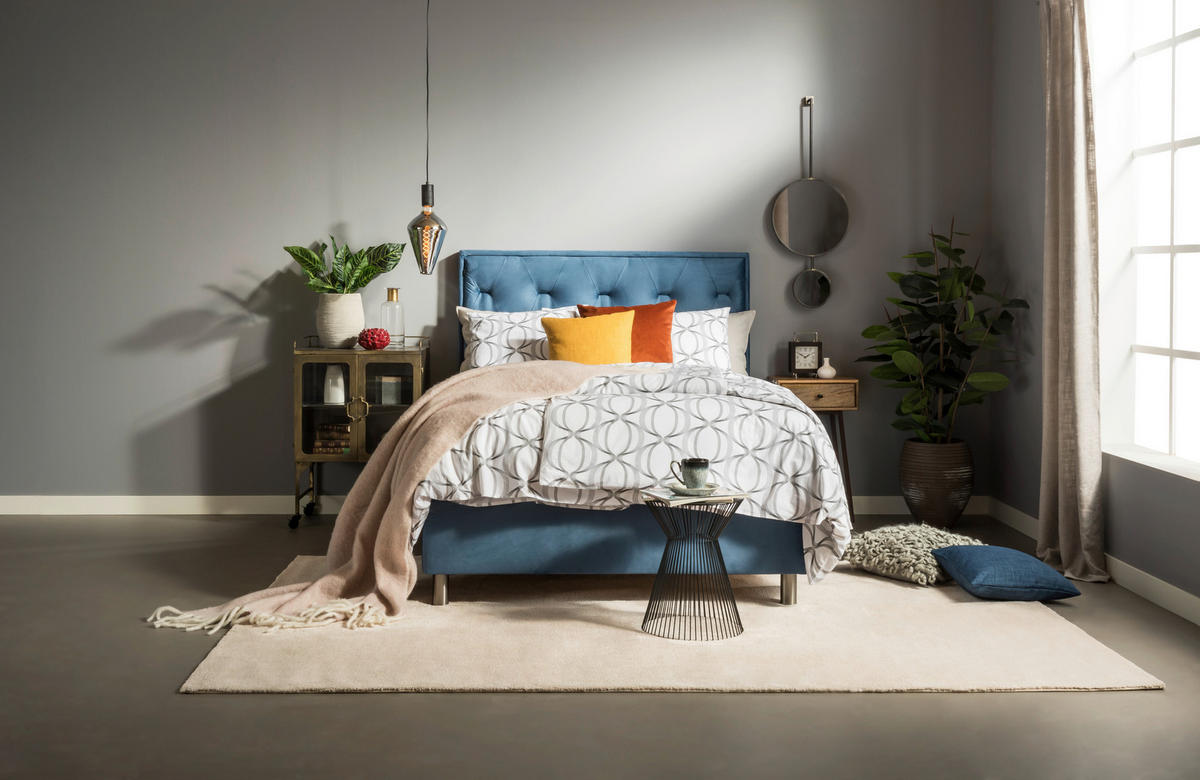 KONTINENTALSÄNG 140/200 cm  i svart  - aluminiumfärg/svart, Design, metall/trämaterial (140/200cm) - Elegando