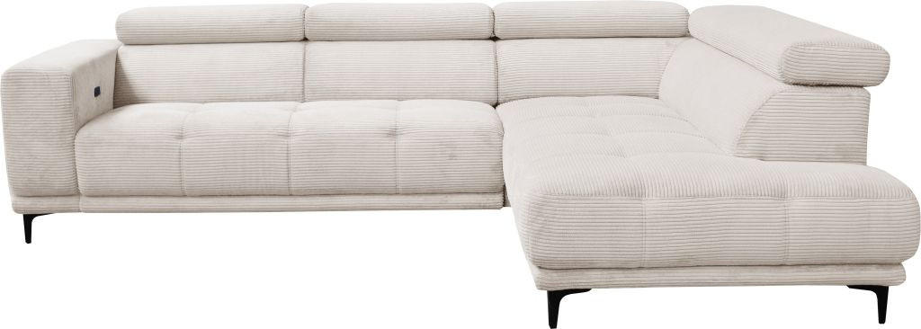 GARNITURA ZA SEDENJE bež  - bež/crna, Moderno, tekstil (210/304cm)