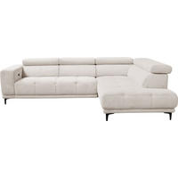 GARNITURA ZA SEDENJE bež  - bež/crna, Moderno, tekstil (210/304cm)