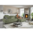 ECKSOFA  in Chenille, Flachgewebe Olivgrün  316/175 cm  - Schwarz/Olivgrün, Design, Textil/Metall (316/175cm) - Dieter Knoll
