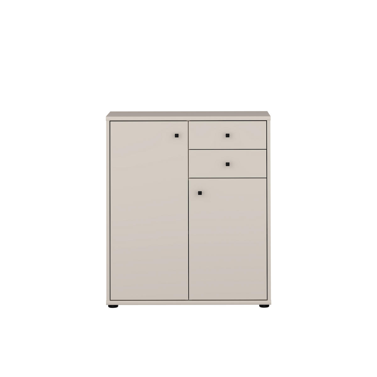 KOMMODE , 73,7/85,5/34,8 cm, 2 Schublade(n)  - Sandfarben/Schwarz, Design, Holzwerkstoff/Kunststoff (73,7/85,5/34,8cm)