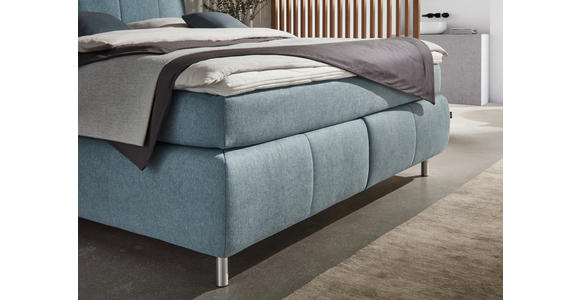 BOXSPRINGBETT 180/200 cm  in Hellblau  - Alufarben/Hellblau, KONVENTIONELL, Textil (180/200cm) - Dieter Knoll