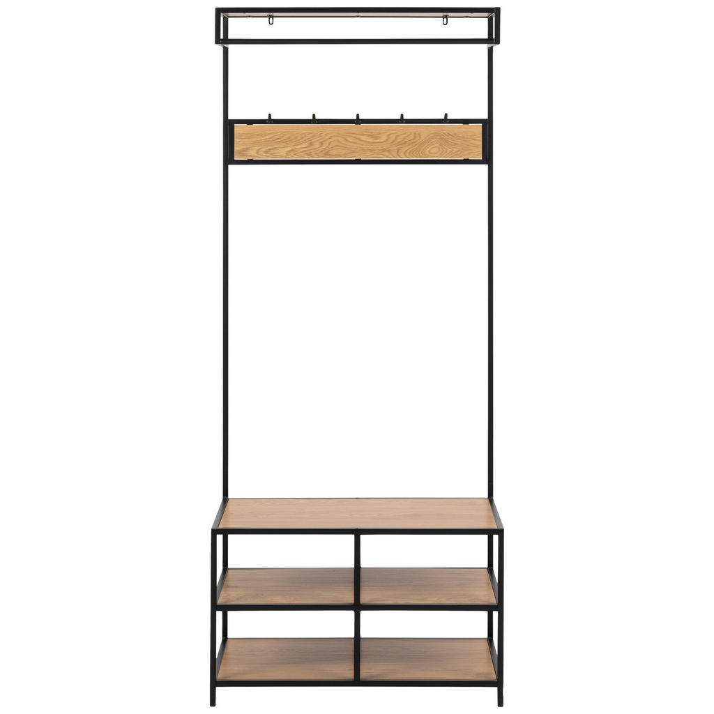 Thumbnail - Mid.you Garderobe, Schwarz, Wildeiche, Metall, Holzwerkstoff, 77x185x40 cm, Reach, Garderobe, Garderoben-Sets & Serien, ...