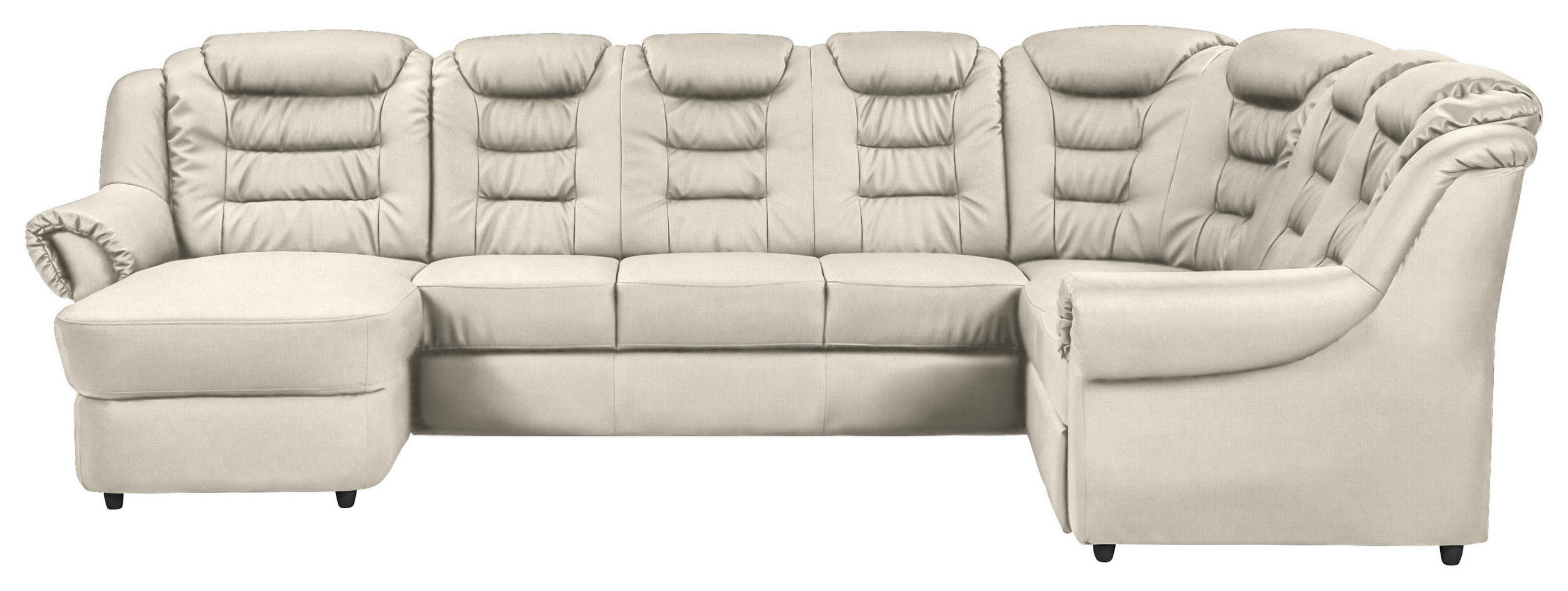 WOHNLANDSCHAFT in Chenille Creme  - Creme/Schwarz, Konventionell, Kunststoff/Textil (165/333/216cm) - Livetastic