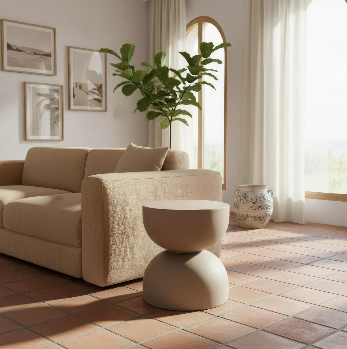 COUCHTISCH 35/35/39 cm Greige  - Greige, Design, Stein (35/35/39cm) - MID.YOU