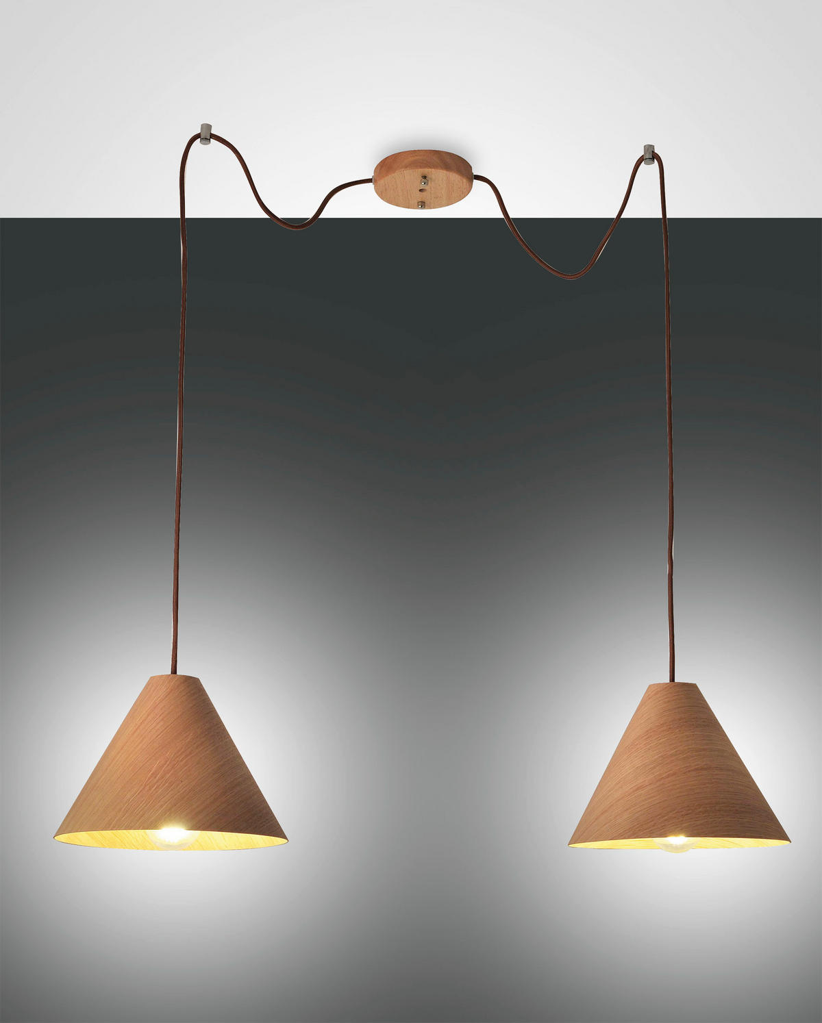 HÄNGELEUCHTE BIS 350/25/BIS 350 cm  - Design, Holz/Textil (BIS 350/25/BIS 350cm) - Fabas Luce