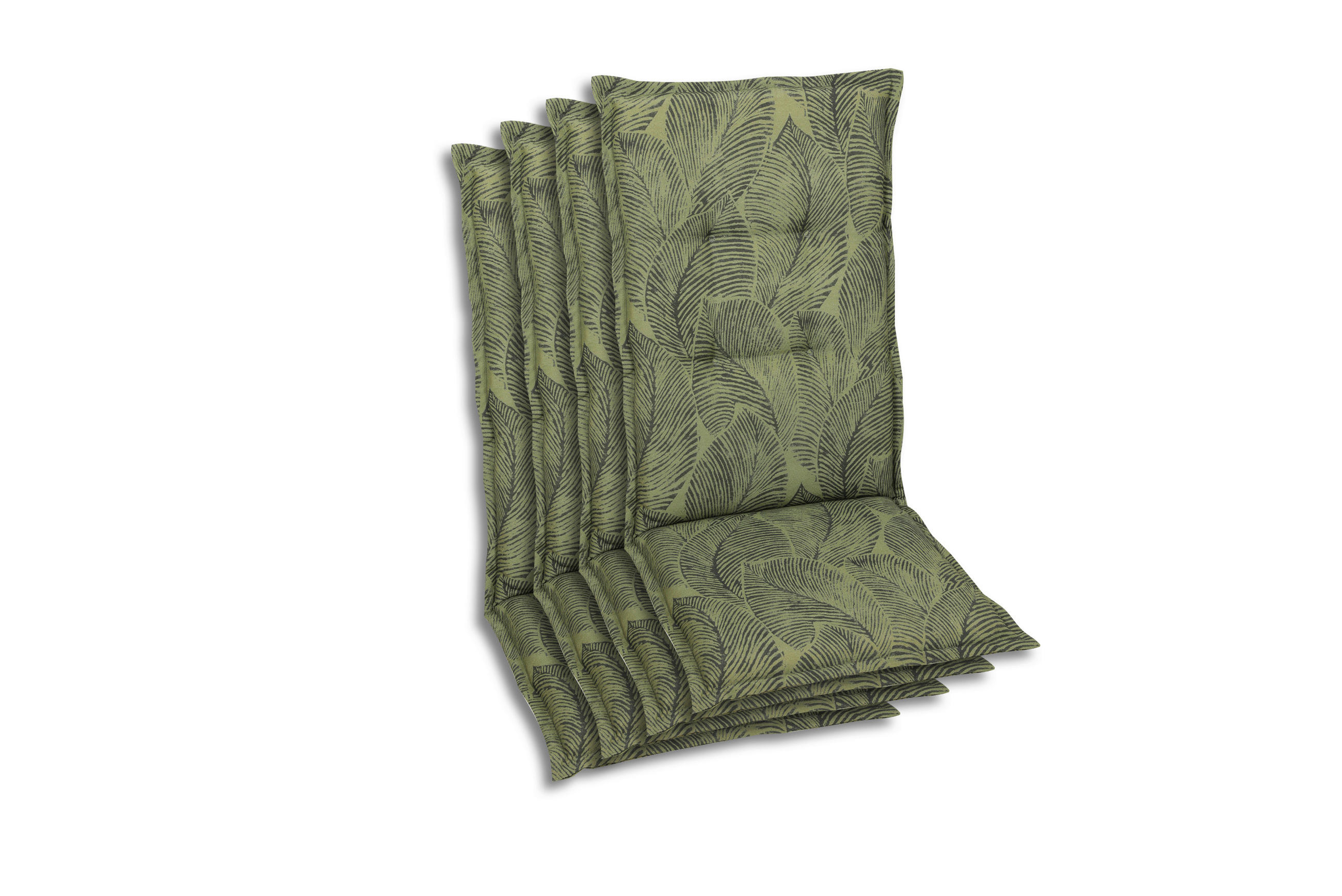 SESSELAUFLAGENSET in Grün Blätter  - Grün, Basics, Textil (50/7/108cm)