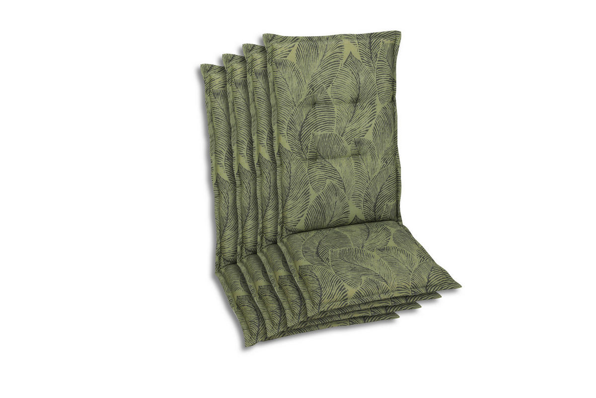 SESSELAUFLAGENSET in Grün Blätter  - Grün, Basics, Textil (50/7/108cm)