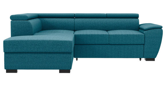 ECKSOFA  in Flachgewebe Petrol  - Petrol/Schwarz, KONVENTIONELL, Kunststoff/Textil (220/266cm) - Carryhome