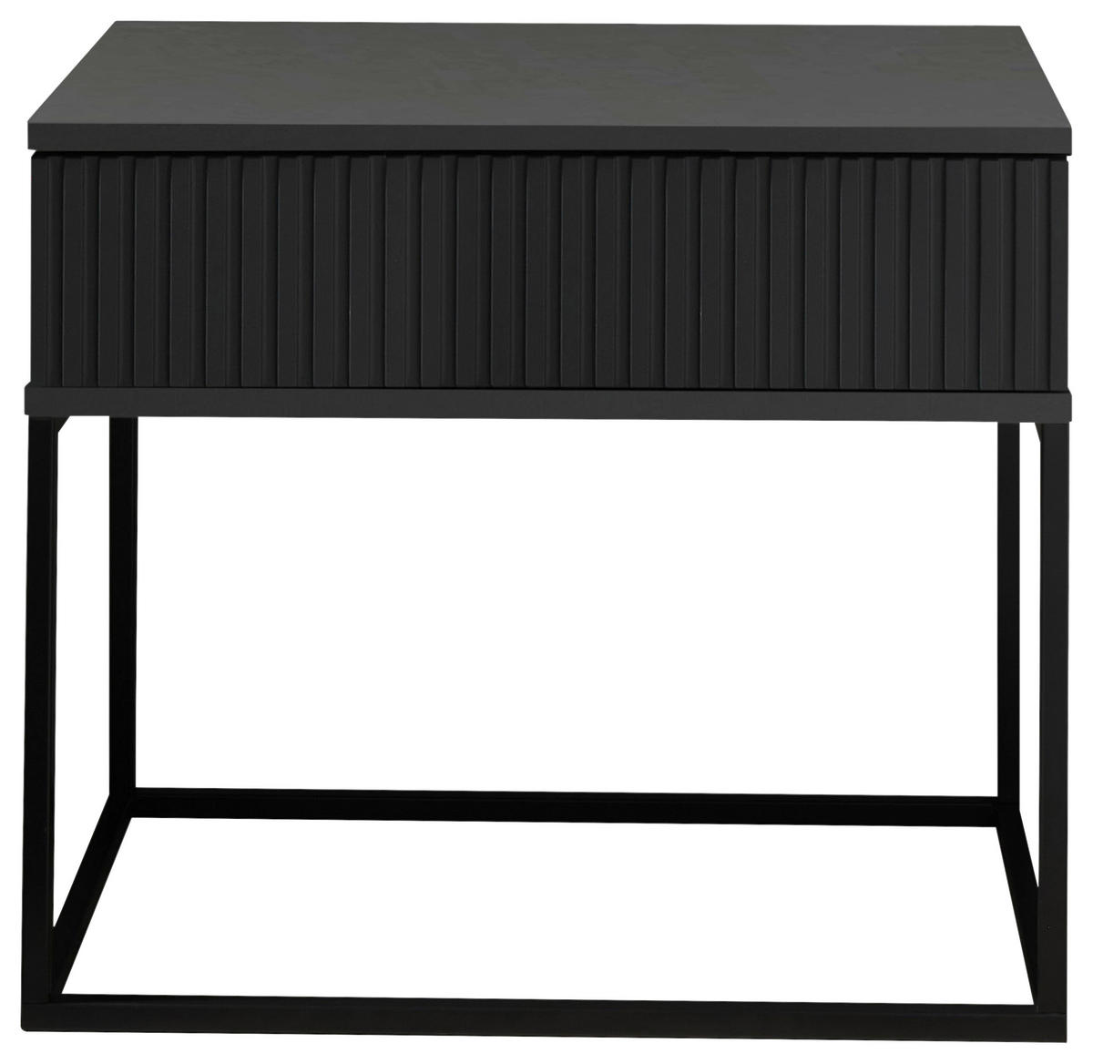 NOČNA OMARICA, barve grafita, črna  - črna/barve grafita, Moderno, kovina/leseni material (60/52/38,5cm) - Livetastic