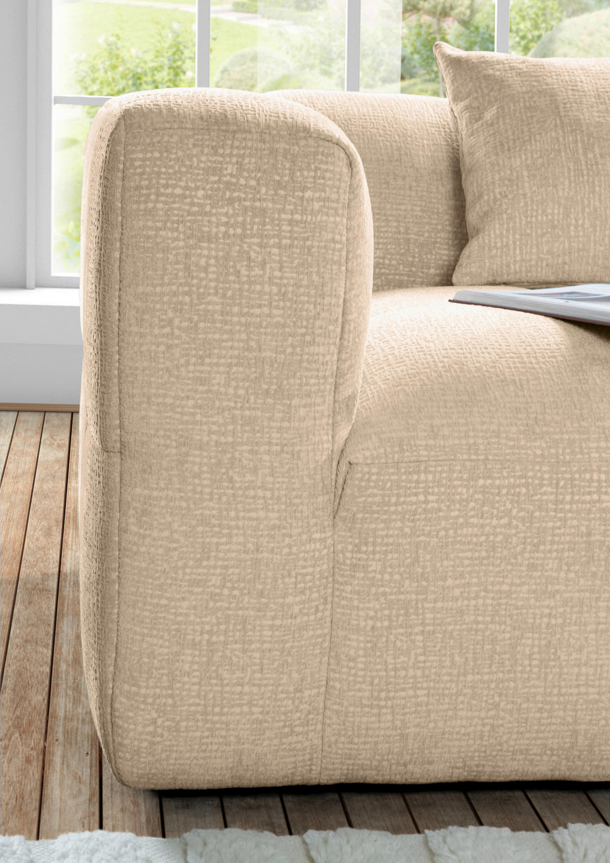 ECKSOFA in Flachgewebe Schlammfarben  - Schlammfarben/Schwarz, Konventionell, Kunststoff/Textil (280/170cm) - Carryhome