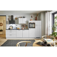 KÜCHENBLOCK PN 80 330 cm  in Graphitfarben, Hellgrau  - Edelstahlfarben/Hellgrau, Design, Holzwerkstoff/Metall (330cm) - Pino