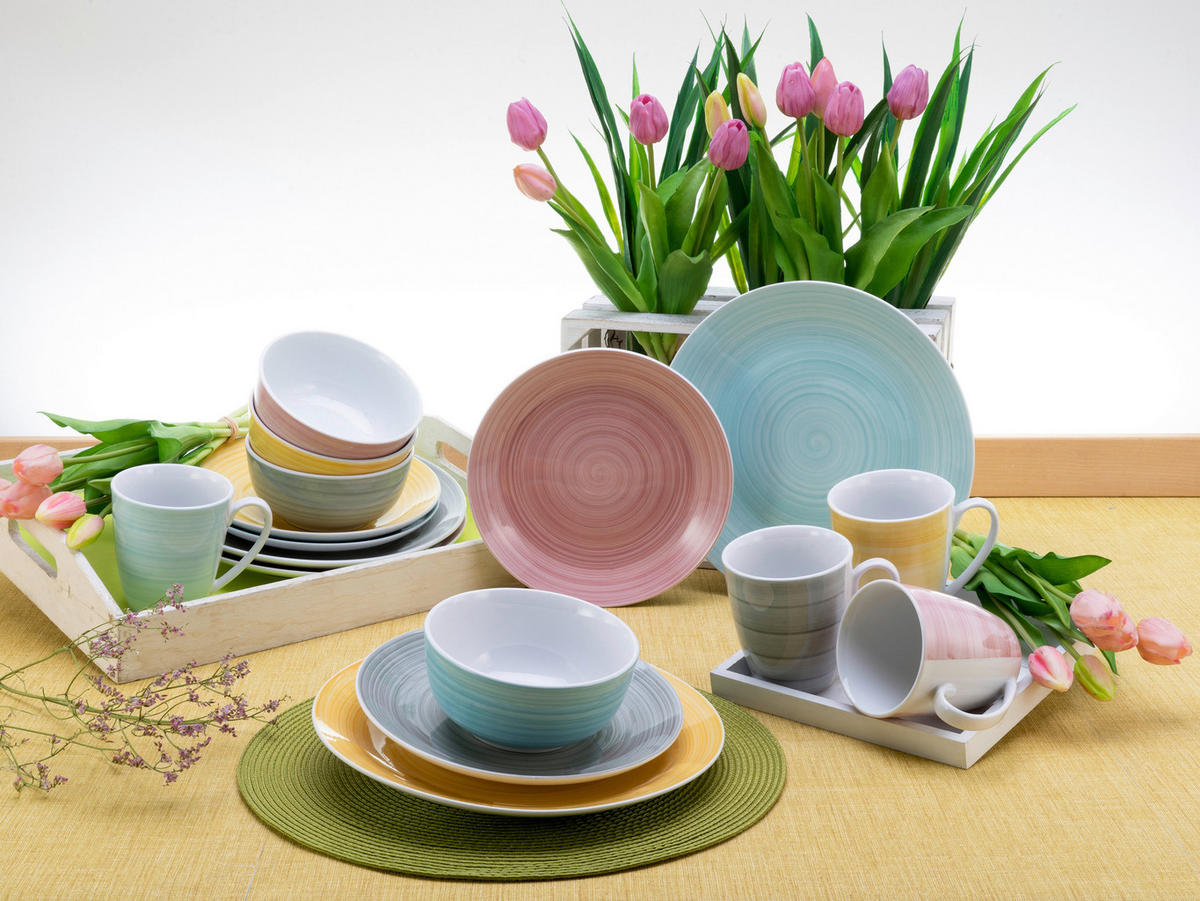 KOMBISERVICE 16-teilig  - Multicolor, Keramik (30/31,5/33cm) - Creatable