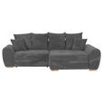 ECKSOFA  in Cord Dunkelgrau  - Eichefarben/Dunkelgrau, KONVENTIONELL, Holz/Textil (276/177cm) - Carryhome