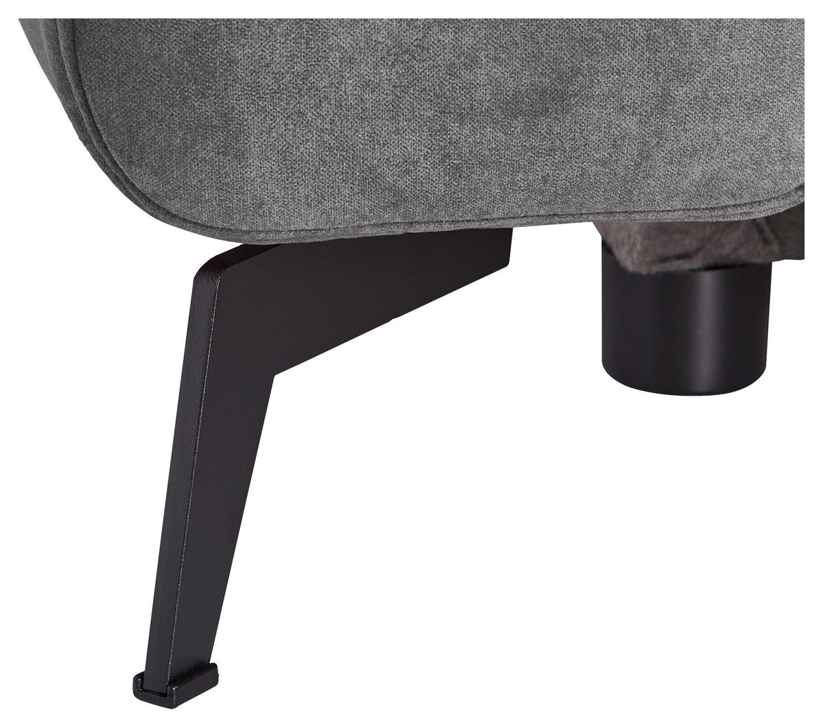 ECKSOFA Dunkelgrau Chenille  - Dunkelgrau/Schwarz, KONVENTIONELL, Textil/Metall (275/257cm) - Carryhome