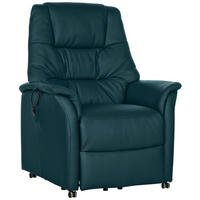 FERNSEHSESSEL  mit Echtleder Blau  - Blau, KONVENTIONELL, Leder (88/114/88cm) - Welnova