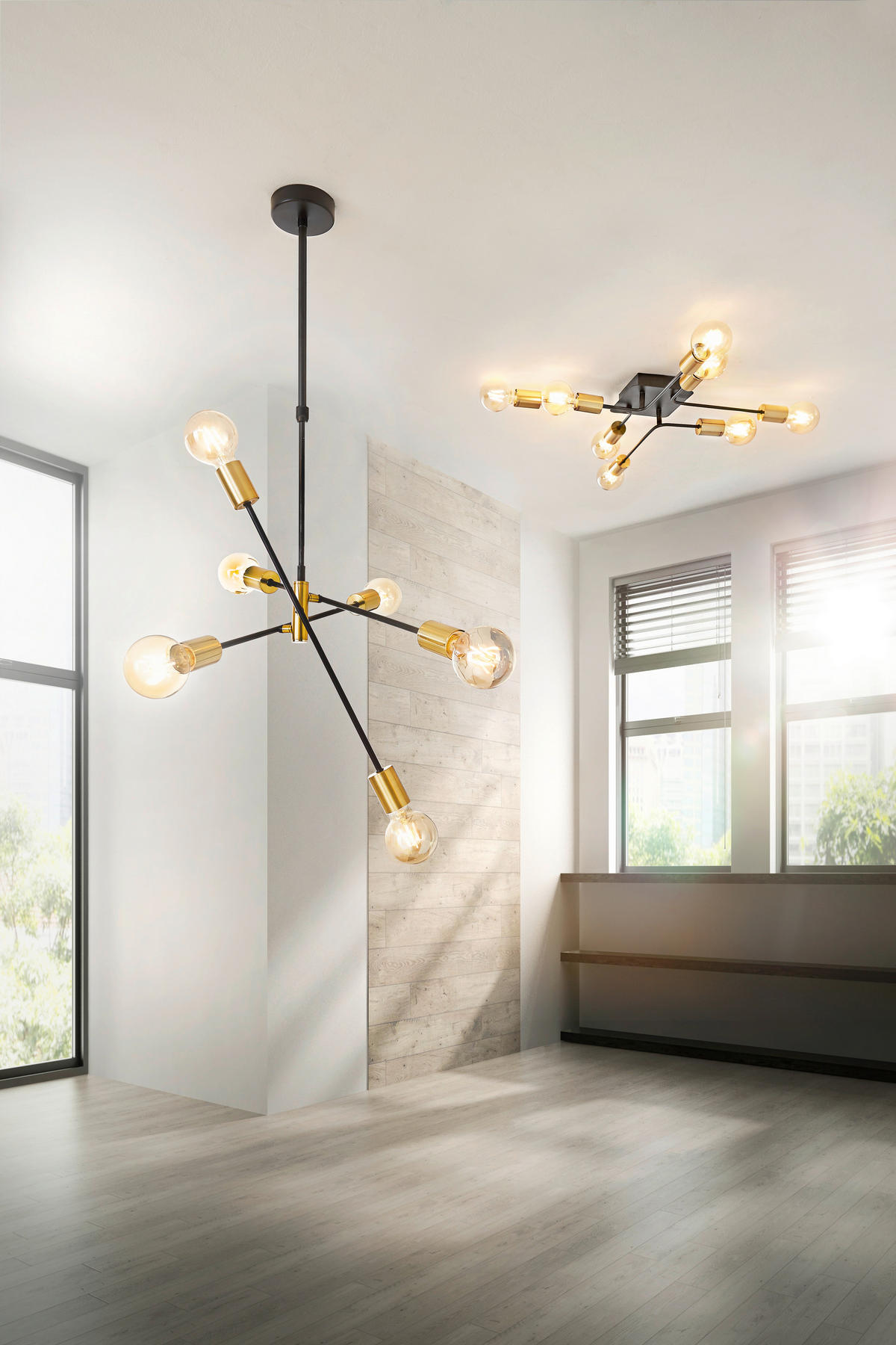 LUSTER    69/69/67,5 cm    - zlatna/crna, Lajfstajl, metal (69/69/67,5cm) - Marama