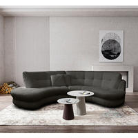 ECKSOFA in Bouclé Anthrazit  - Weiss/Anthrazit, Design, Kunststoff/Textil (113/300cm) - Livetastic