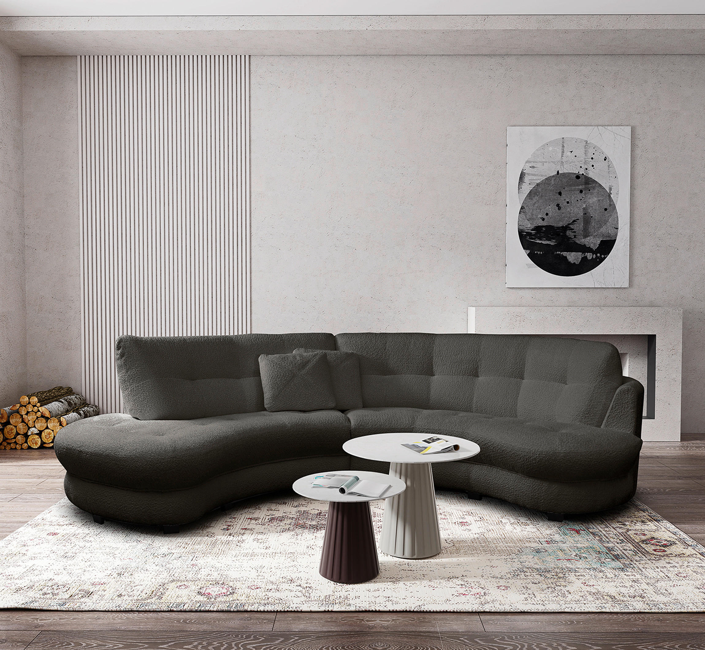 Livetastic Ecksofa Anthrazit 300x113 cm