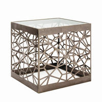 BEISTELLTISCH 50/50/50 cm Bronzefarben  - Bronzefarben, Design, Glas/Metall (50/50/50cm)