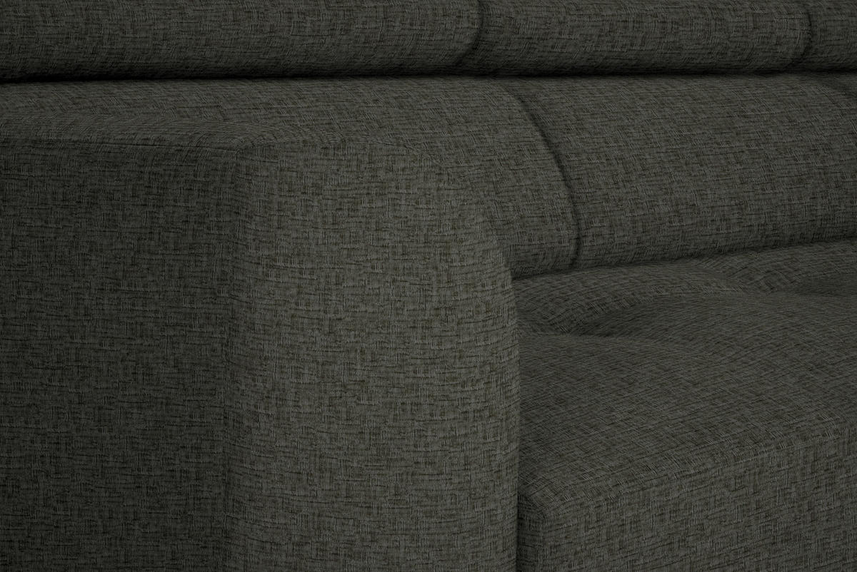 ECKSOFA in Chenille Graubraun  280/205 cm  - Graubraun/Schwarz, Design, Textil/Metall (280/205cm) - Xora