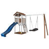 NEST SWING BRAUN-WEIß 356,6/241,9/349 cm  - Blau/Braun, KONVENTIONELL, Holz (356,6/241,9/349cm) - Ambia Garden