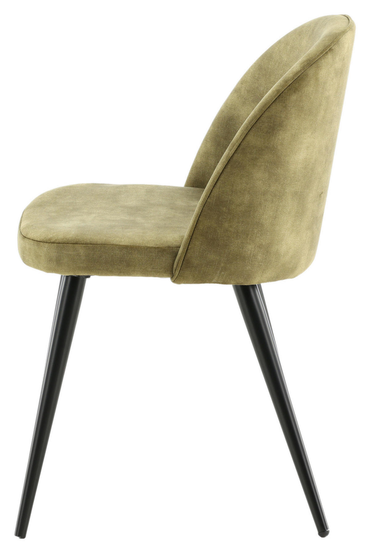 STUHL-SET 2 Stück  in Stahl Samt Metall, Textil  - Schwarz/Grün, Design, Textil/Metall (57/76.5/50cm) - Livetastic