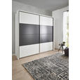 SCHWEBETÜRENSCHRANK  in Weiß, Dunkelgrau  - Dunkelgrau/Alufarben, KONVENTIONELL, Holzwerkstoff/Metall (240/226/64cm) - Xora