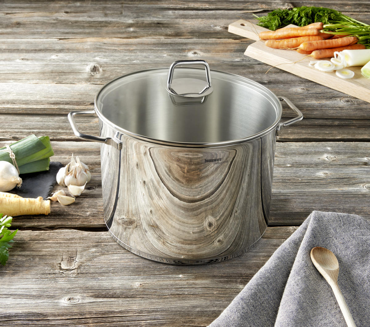 LONAC ZA JUHU  11 l  Perfect Cooking  - boje oplemenjenog čelika/prozirno, Basics, staklo/metal (28/20cm) - Homeware Profession.