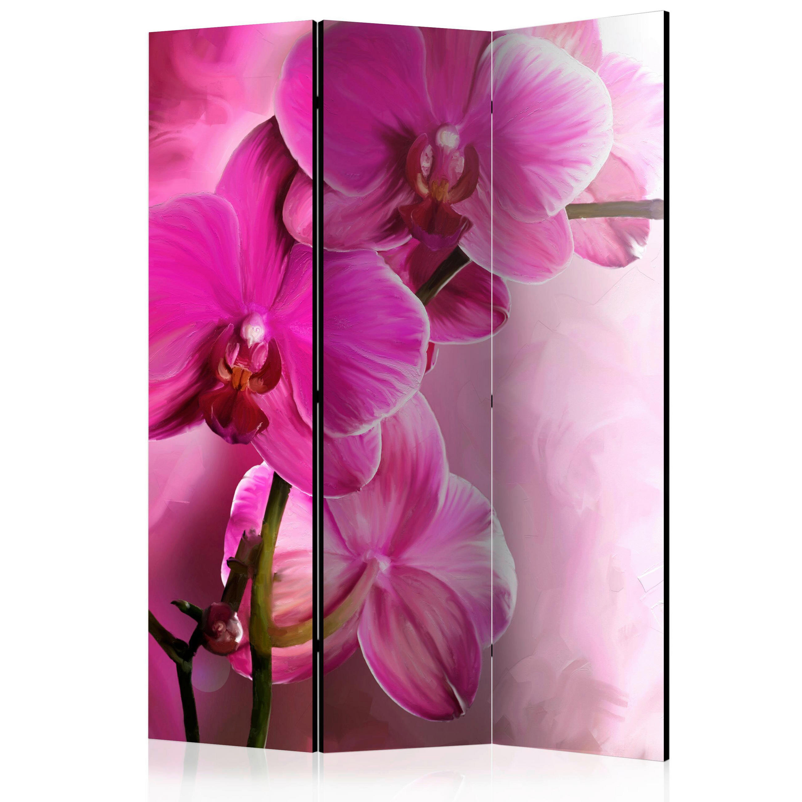 PARAVENT mit 3  Flügel - Pink, Basics, Holz/Textil (135/172/3cm) - artgeist