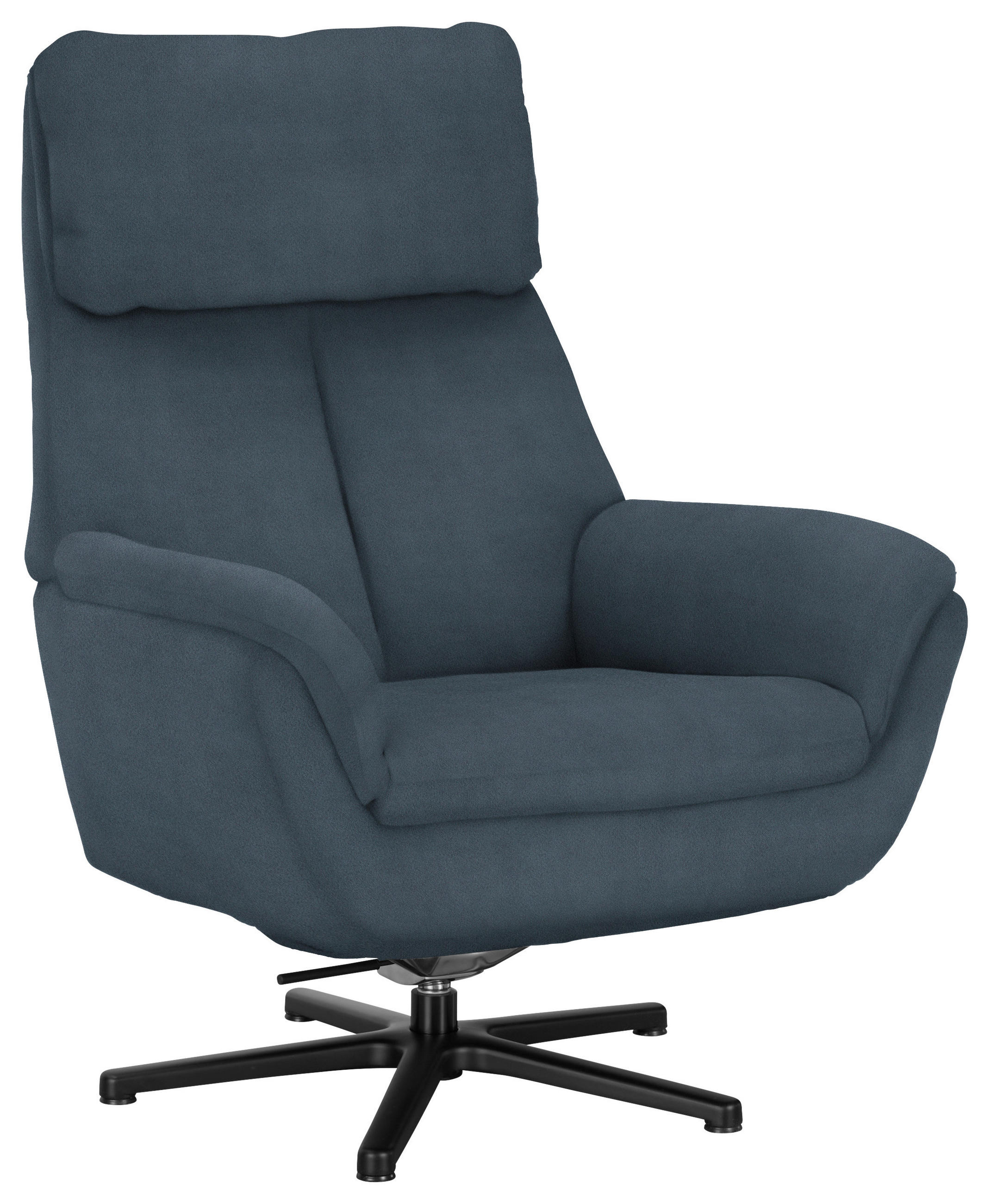 RELAXSESSEL in Textil Graublau  - Graublau/Schwarz, Design, Textil/Metall (79/108/89cm) - Beldomo Style