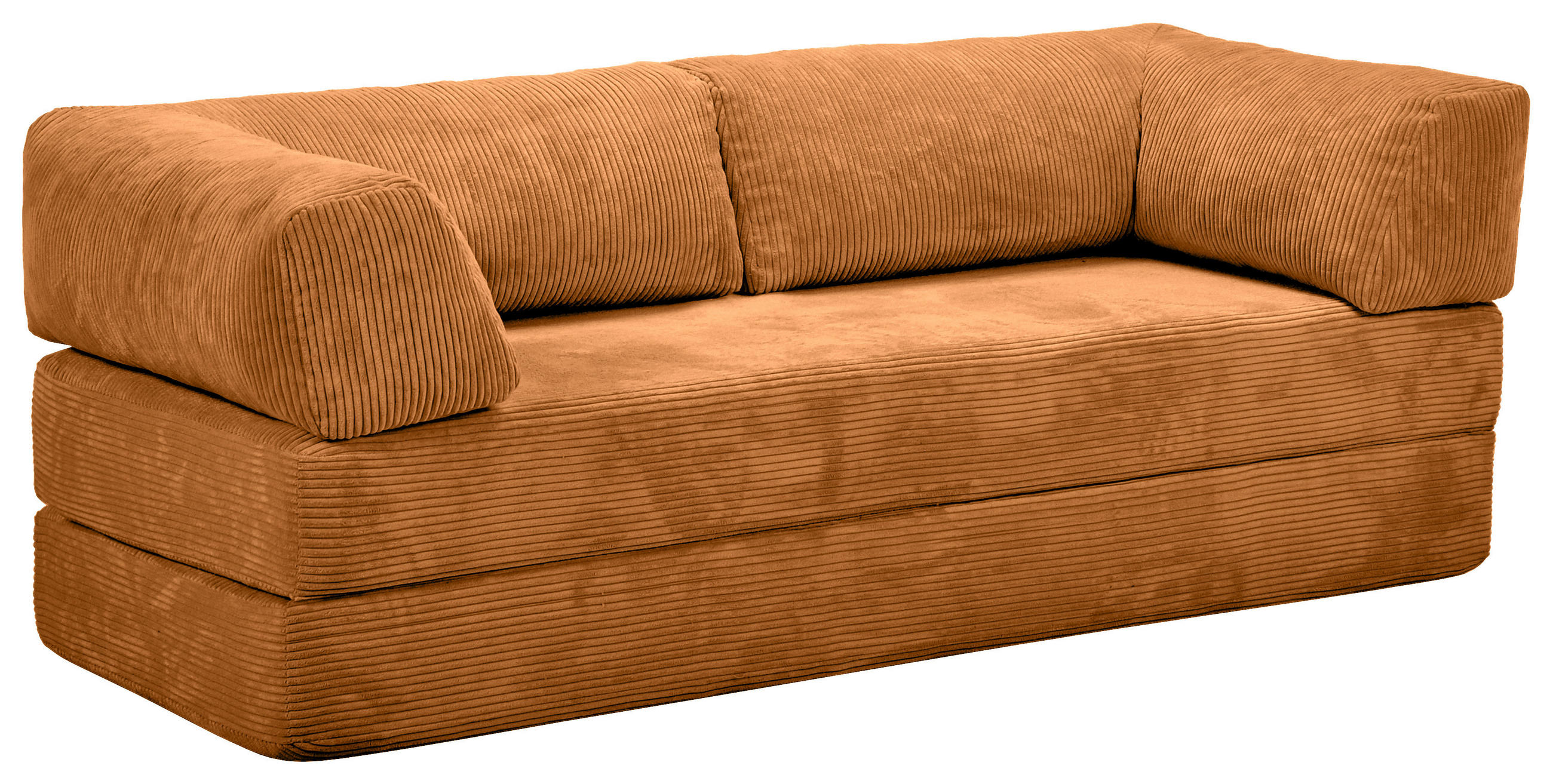 SCHLAFSOFA Cord Kupferfarben  - Kupferfarben, KONVENTIONELL, Textil/Metall (200/77/80cm) - Carryhome