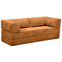SCHLAFSOFA Cord Kupferfarben  - Kupferfarben, KONVENTIONELL, Textil/Metall (200/77/80cm) - Carryhome