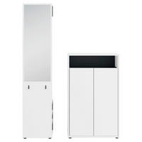 GARDEROBE 2-teilig  in 110/186/35 cm  - Schwarz/Weiß, Design, Holzwerkstoff (110/186/35cm) - MID.YOU