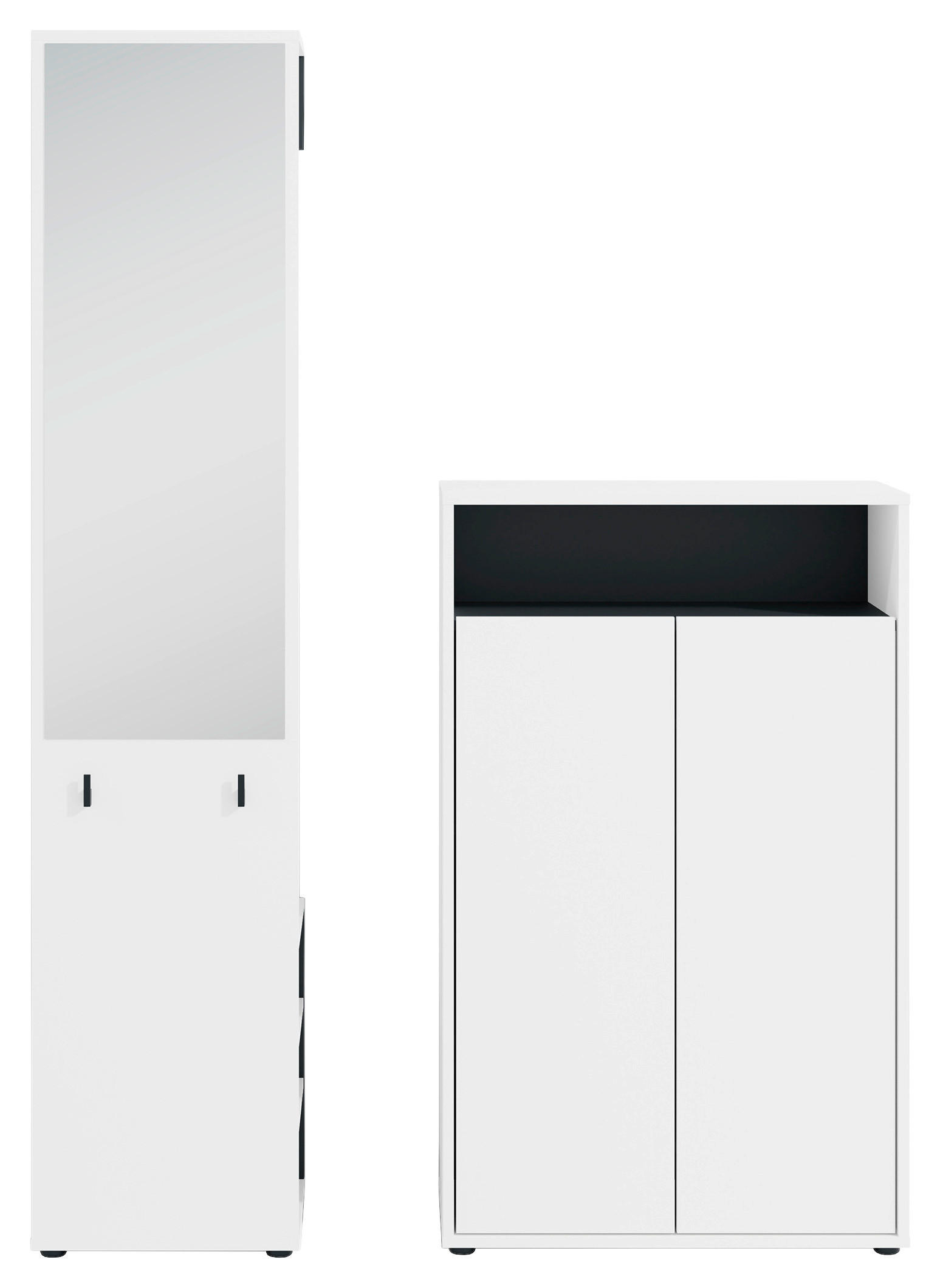Garderobe Lyon Weiß/Schwarz B: 110 cm