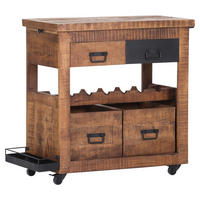 BARWAGEN Mangoholz massiv Naturfarben, Schwarz  - Schwarz/Naturfarben, KONVENTIONELL, Holz/Holzwerkstoff (97/43/85cm) - Landscape