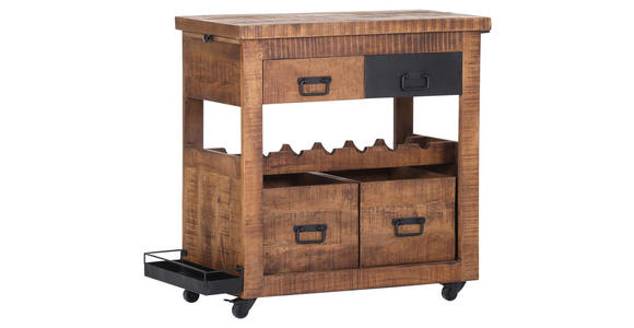 BARWAGEN BARNEY - Schwarz/Naturfarben, KONVENTIONELL, Holz/Holzwerkstoff (97/43/85cm) - Landscape