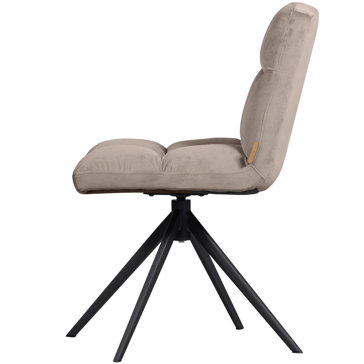 STUHL Samt Sandfarben  - Sandfarben/Schwarz, Design, Textil/Metall (48/80/45cm) - Livetastic