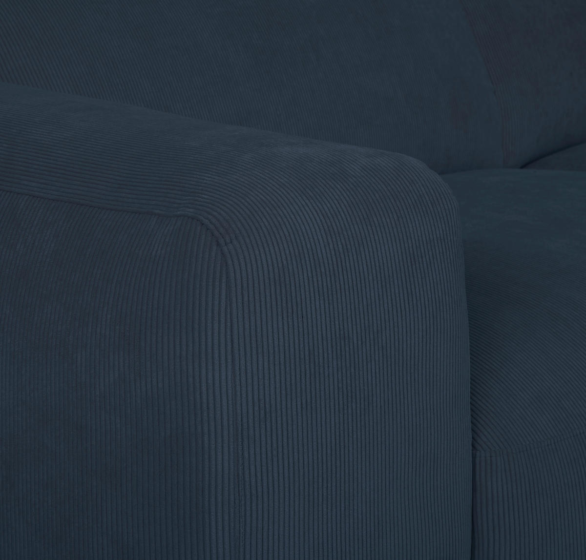 3-SITZER-SOFA in Cord Blau  - Blau/Schwarz, Design, Kunststoff/Textil (247/75/104cm) - MID.YOU