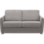 SOFA in Flachgewebe Taupe  - Taupe/Chromfarben, KONVENTIONELL, Textil (162/86/97cm) - Novel