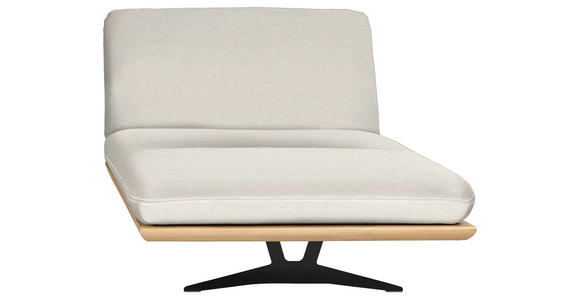 OTTOMANE Weiß Echtleder  - Beige/Schwarz, Design, Leder/Holz (114/92/165cm) - Dieter Knoll