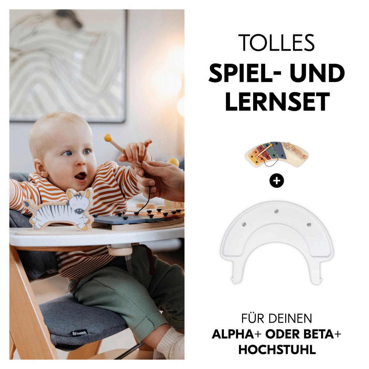 ESS- UND SPIELBRETT Alpha Play Music Set  - Multicolor/Naturfarben, Basics, Holz/Kunststoff (58/43/12,5cm) - Hauck