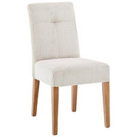 STUHL Cord Eichefarben, Beige Eiche massiv  - Eichefarben/Beige, KONVENTIONELL, Holz/Textil (48,5/91/66cm) - home24
