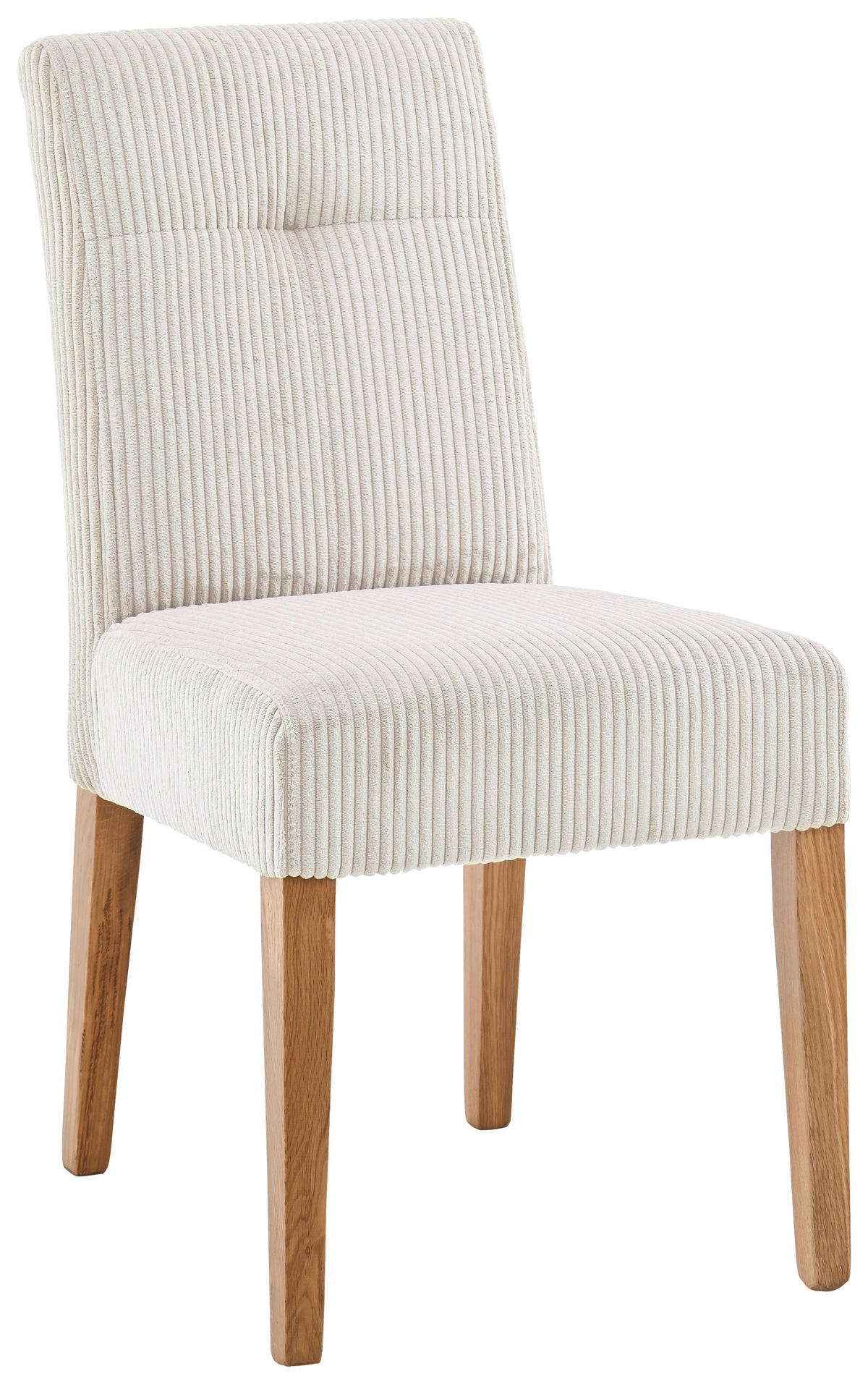 STUHL Cord Eichefarben, Beige Eiche massiv  - Eichefarben/Beige, KONVENTIONELL, Holz/Textil (48,5/91/66cm) - home24