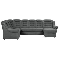 WOHNLANDSCHAFT Dunkelgrau Chenille  - Dunkelgrau/Schwarz, KONVENTIONELL, Kunststoff/Textil (216/333/165cm) - Livetastic