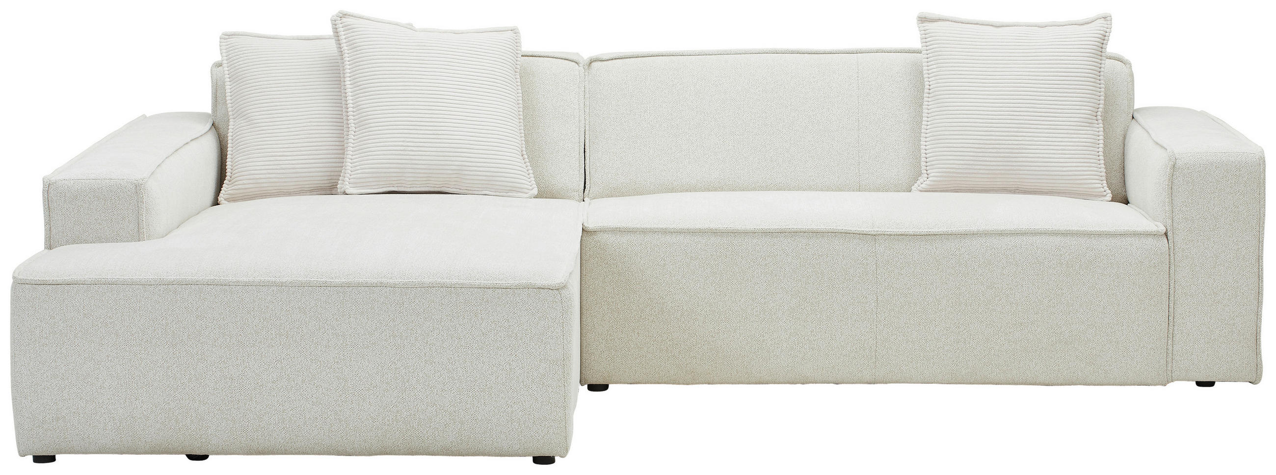 ECKSOFA Creme Chenille  - Creme/Schwarz, KONVENTIONELL, Kunststoff/Textil (188/280cm) - Carryhome